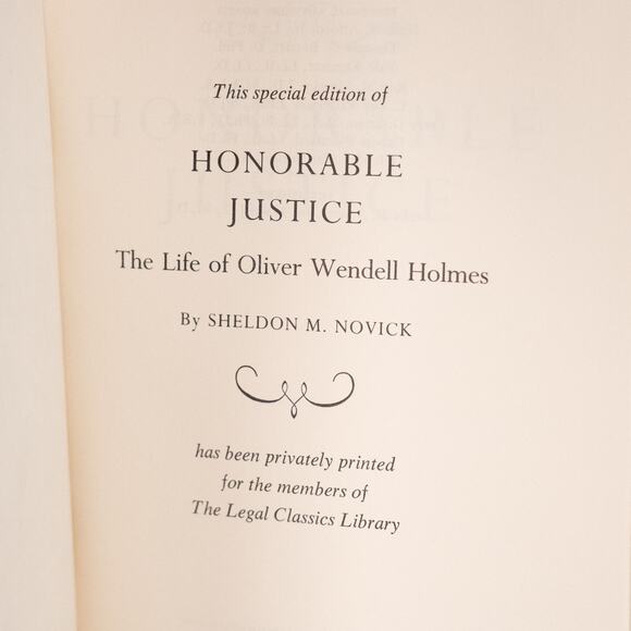 Honorable Justice Legal Classics Library Novick Life of Oliver Wendell Holmes - Picture 10 of 11